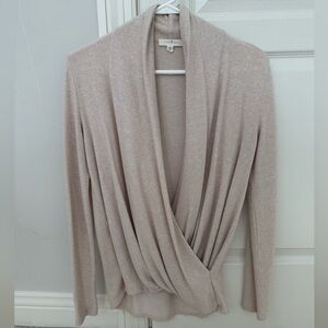 Anthropologie Cashmere Cream V-Neck Sweater by PURE+GOOD